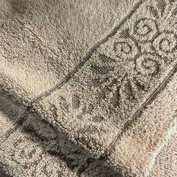 2 Monticello Cannon Santa Cruz Brown Tan MCM Washcloth Vintage Made in USA - Picture 5 of 6